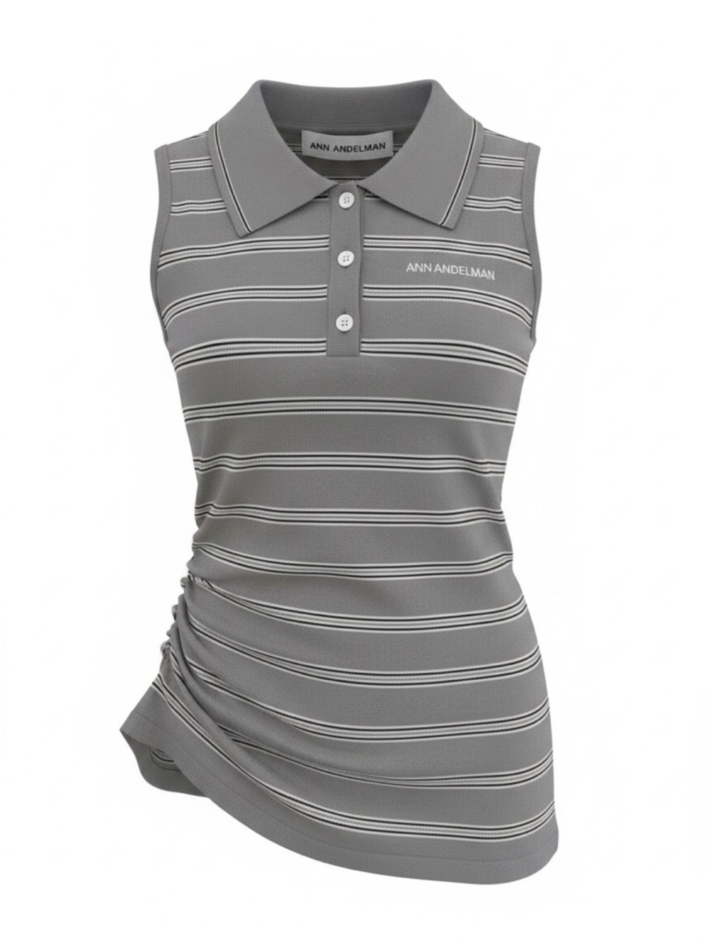 Ann Andelman Gray striped knitted vest EUC Size XS